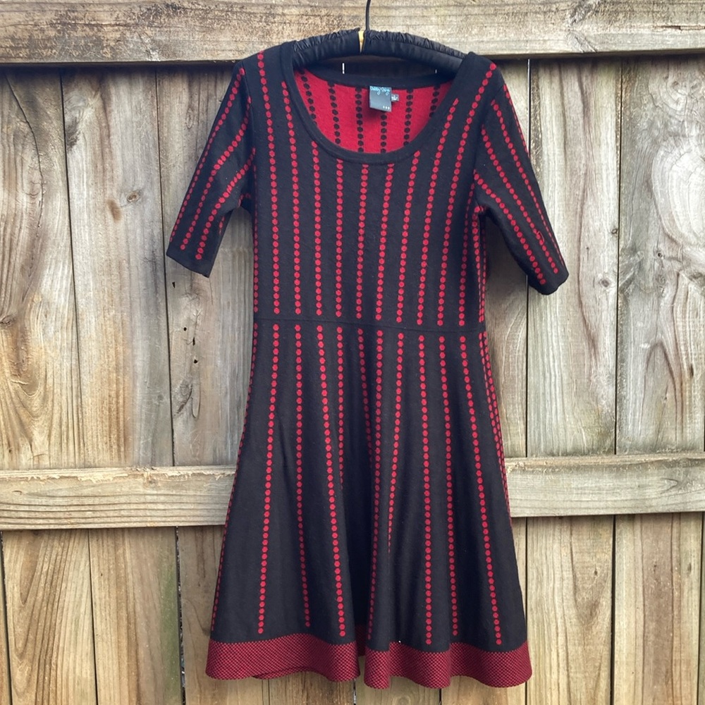 Gabby Skye black and red sweater dress